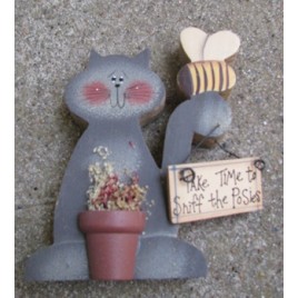 Primitive Cat with Bee W2109TP - Cat with Bee 