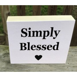 WBH410 Simply Blessed wood block 