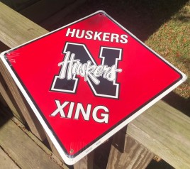 XS67009- Nebraska Corn Huskers XING aluminum sign