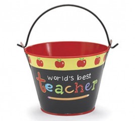 Teacher Gifts 485193 World's Best Teacher Pail Tin