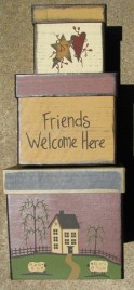 B14FWH-Friends Welcome Here set of 3 nesting boxes 