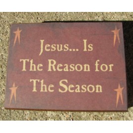 bj1063 Jesus is the Reason for the Season wood block 