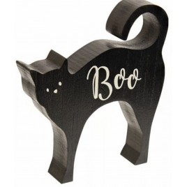 35684 Boo Cat Chunky Wood Sitter 35684 Boo Cat Chunky Wood Sitter