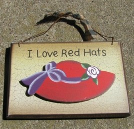 CWP18 - 3D Crackle I Love Red Hats Wood Sign