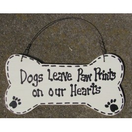  DB2 Dogs Leave Paw Prints on our Hearts Dog Wood Bone