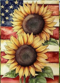 TB2350777 Patriotic Sunflower Garden Flag - Double-Sided, Linen Material