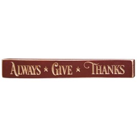 G1207E - Always Give Thanks Wood engraved block 
