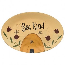 Primitive Wood Plate G33884 Bee Kind 