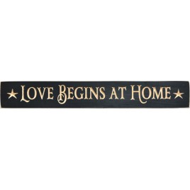 Engraved Wood Sign G9027 - Love Begins at Home 