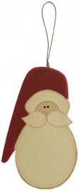 GR0409 - Santa Face Ornament Wood Christmas