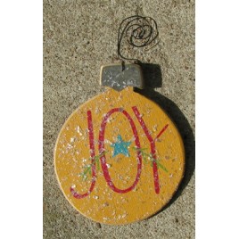 HO5150 - Joy Yellow Bulb wood ornament 