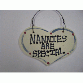  1019 - Nannies Are Special  smalll wood Heart 