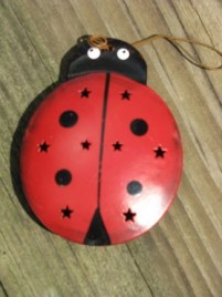 OR328- Ladybug Metal Christmas Ornament