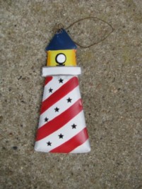 or348-Lighthouse Metal Ornament 