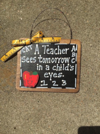 Teacher Gift  S46 A Teacher Sees Tomorrow in a child's eyes Slate
