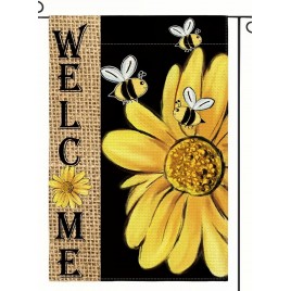 CQ1450876 Spring Summer Bee Sunflower Garden Flag Double Sided