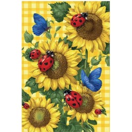 86MV9523V4 Spring Sunflower Butterfly Seven Star Ladybug garden flag