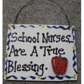 Teacher Gifts SW40 Wood Sign School Nurses are a True Blessing 