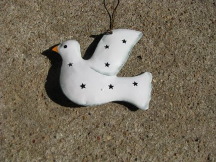  OR335- Dove tin punched ornament 