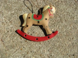 OR-346 Rocking Horse Metal Ornament
