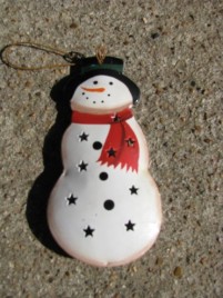OR-344 Snowman Metal Christmas Ornament