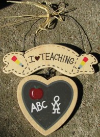 1133 - I Love Teaching wood heart 