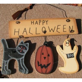 Halloween Decor 1135 Halloween-Pumpkin Ghost Cat