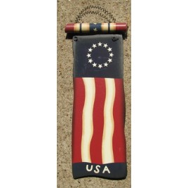 wd1156 - Flag with Firecracker Wood Sign 