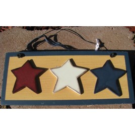 1286 - Red White Blue Stars wood sign 