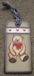 WD1462 - Teddy Bear Wood Gift Tag 