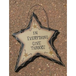  wd814 - In Everything Give Thanks Wood Star 