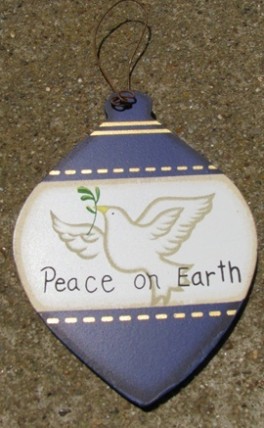 Wood Christmas Ornament wd854 -Peace on Earth Dove 