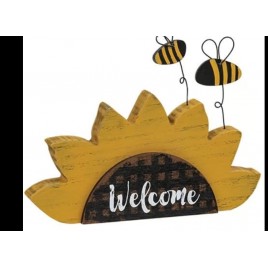 37611 Welcome sunflower sitter w/bees