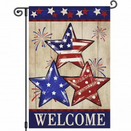70MQW59309 Red, White, And Blue Stars double sided garden flag